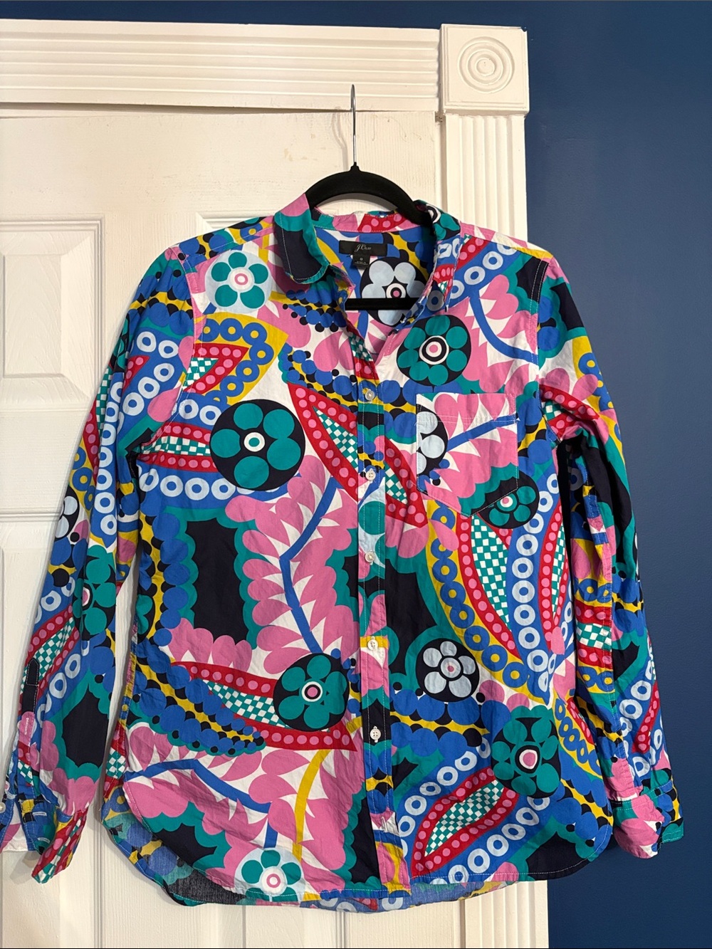 J. Crew Womens Ratti Kaleidoscope Shirt - size 8 - Picture 3 of 3